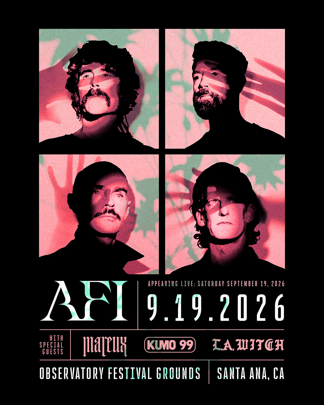 MEMBERS ONLY: AFI at the Obeservatory OC Festival Grounds on September 19